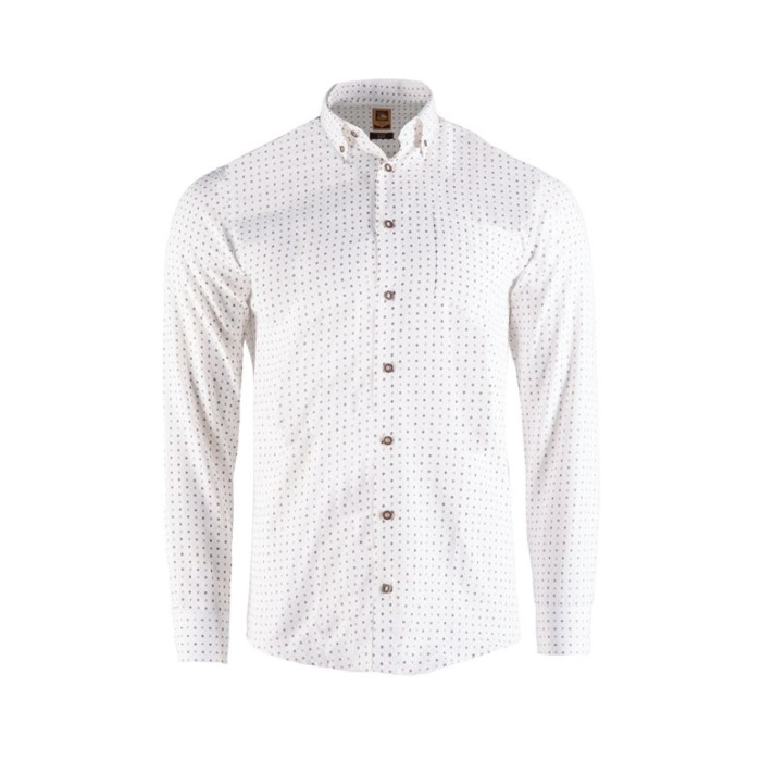 Męska koszula TAGART Oxford biała z wzorami